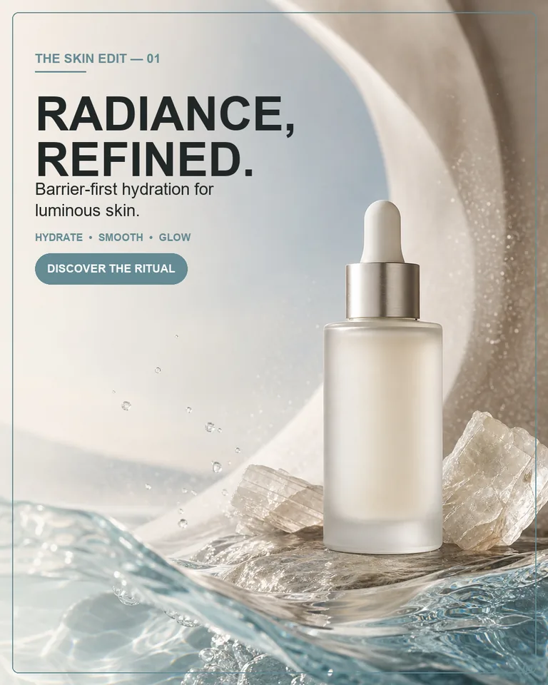 Skincare poster with luminous lighting